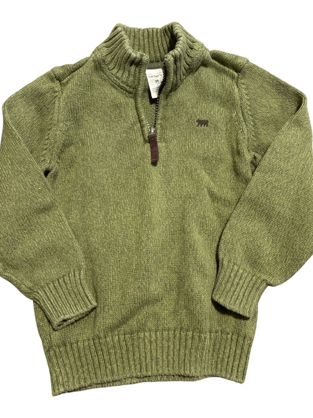 🟡Carter's Boys Olive Green Half-Zip Sweater